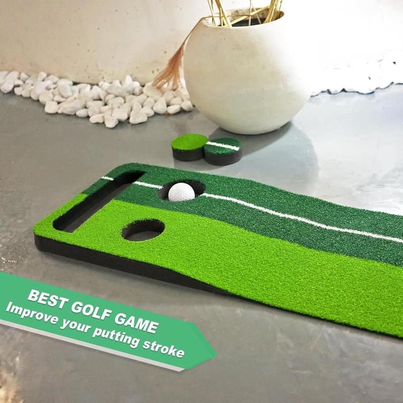 Putting Green Indoor, Golf Pong Putting , Putting Matt for Indoors, Foldable Putting Mat Golf  Set, Golf Gifts for Men 1x8 Ft