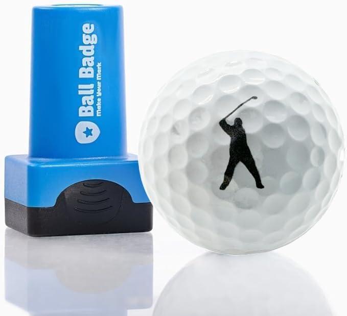 Ball Badge - Golf Ball Stamp (The Happy Series), Self-Inking Golf Ball Stamper, Golf Ball Marker, Reusable Golf Ball Marking Tool to Identify Golf Balls - Reusable Ink Stamp