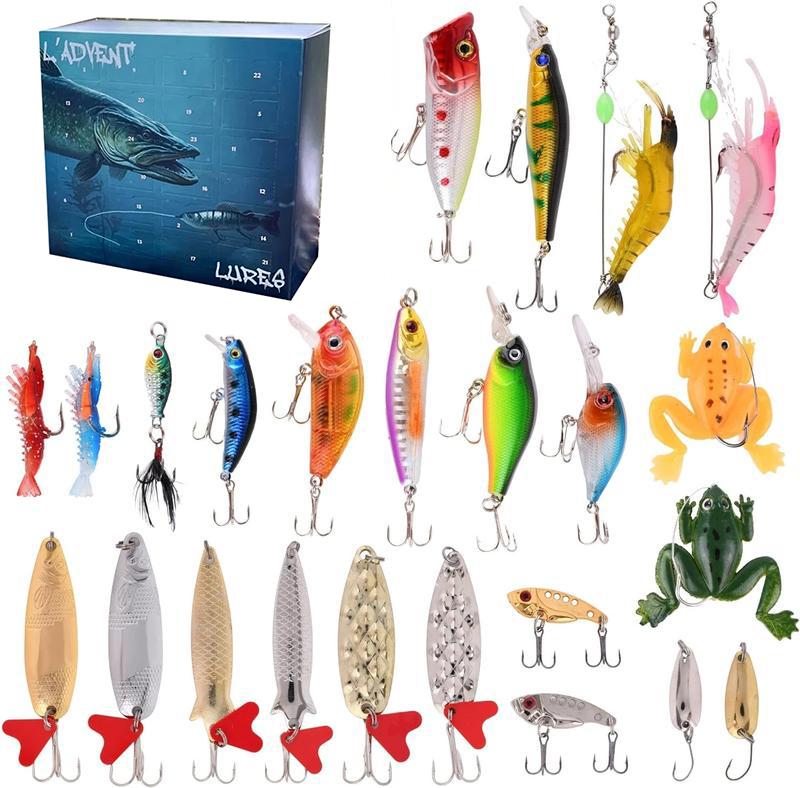 2024 Christmas Fishing Blind Box-Fishing Lures 24 PCS Advent Calendar Fishing Christmas Countdown  For Adults Men Teen Boys-2024 XmasSurprise Gift