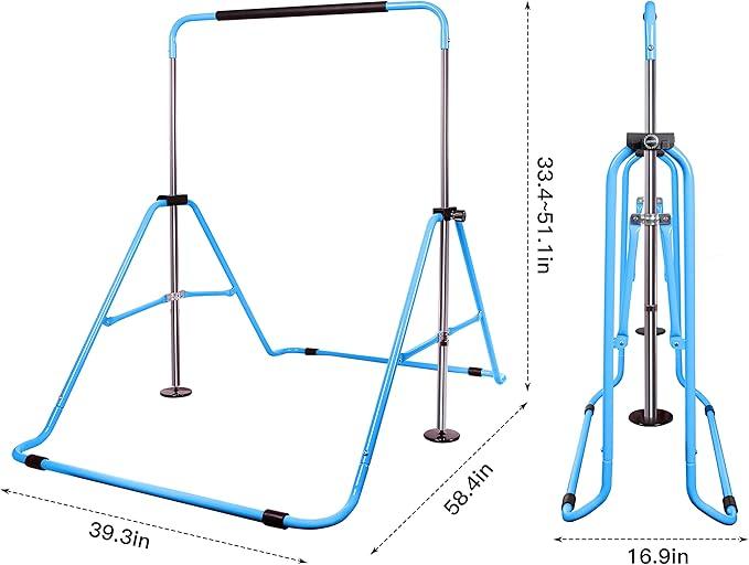 Gymnastic Bar for Kids, Gymnastics Equipment Bar for Home&Gym, Kip Bar and Adjustable Monkey Bars for 3-8 Toddlers with 330LB Capacity, Junior Horizontal Training bar