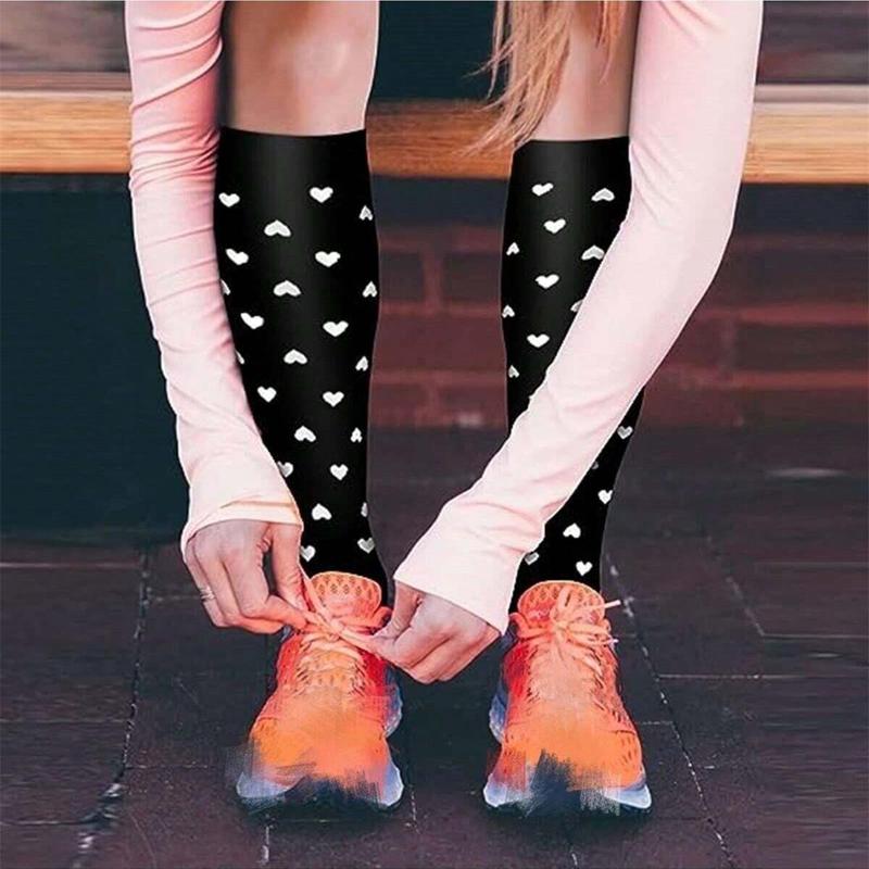 Mixed Pattern Compression Socks, Anti-slip Breathable Compression Stockings for Women, Summer Sports Compression Socks for Running Jogging Hiking, Best Support for Nurses Running Hiking Cruel Summer, Back to School