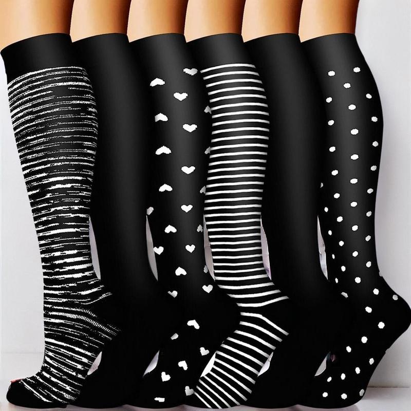 Mixed Pattern Compression Socks, Anti-slip Breathable Compression Stockings for Women, Summer Sports Compression Socks for Running Jogging Hiking, Best Support for Nurses Running Hiking Cruel Summer, Back to School