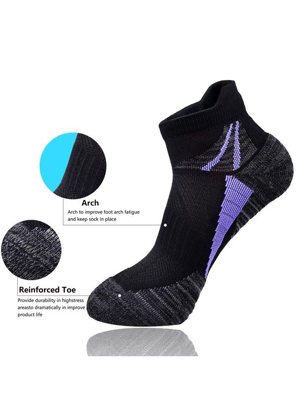 Women's Colorblock Ankle Socks, Sporty Breathable Comfortable Sports Compression Socks for Running Jogging, Athletic Socks for All Seasons