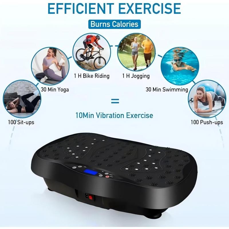 Vibration board, lymphatic drainage machine, full body exercise with 2 resistance bands, used for health and fitness vibration board