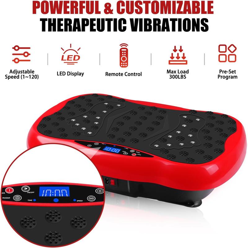 Vibration Plate Exercise Machine, Fitness Full Body Vibration Platform, Portable Vibration Plate Platform for Weight Loss Home Fitness