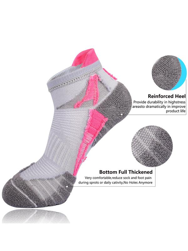 Women's Colorblock Ankle Socks, Sporty Breathable Comfortable Sports Compression Socks for Running Jogging, Athletic Socks for All Seasons