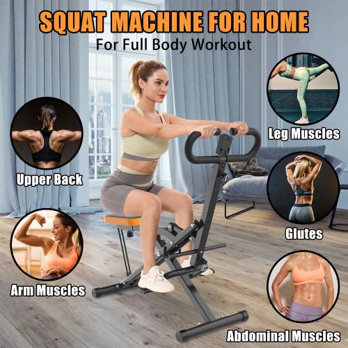 Squat Machine for Home,330LBS Foldable,RodeoCore Exercise Machine,Ride & RowingMachine for Botty Glutes Butt Thighs,AbBack Leg Press Hip Thrust