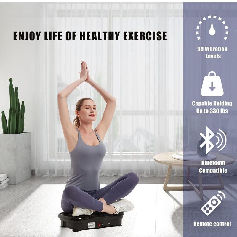 Vibration board, lymphatic drainage machine, full body exercise with 2 resistance bands, used for health and fitness vibration board