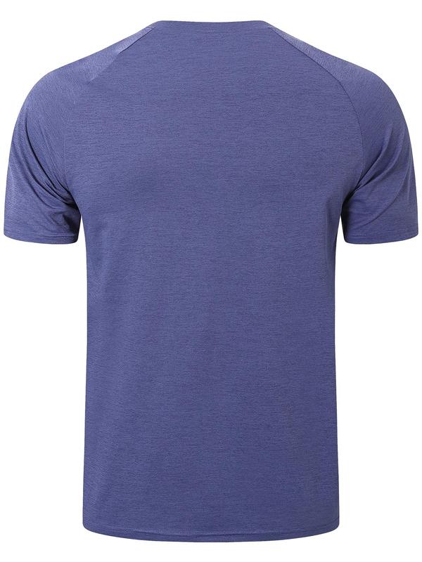 Men's Plain Raglan Sleeve Sports Tee, LooseQuick Drying Short Sleeve T-shirt, Men Summer Sportswear for Gym Workout Running