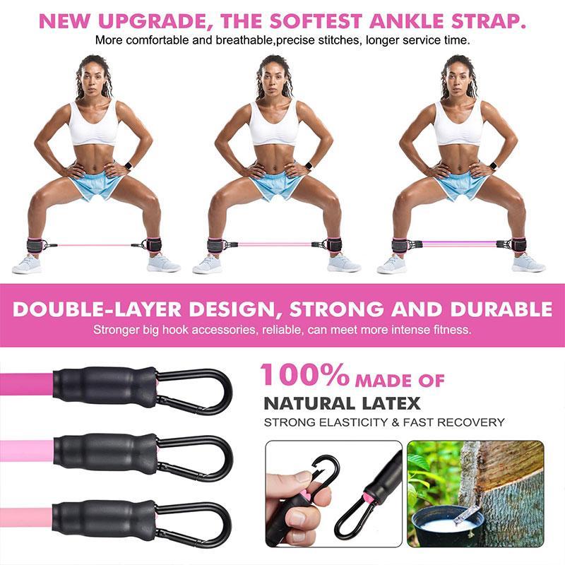 Ankle Resistance Bands with Cuffs, 1 Set Ankle Bands for Working Out, Ankle Resistance Band for Leg, Booty Workout Equipment for Kickbacks Hip Fitness Training, Christmas Gift