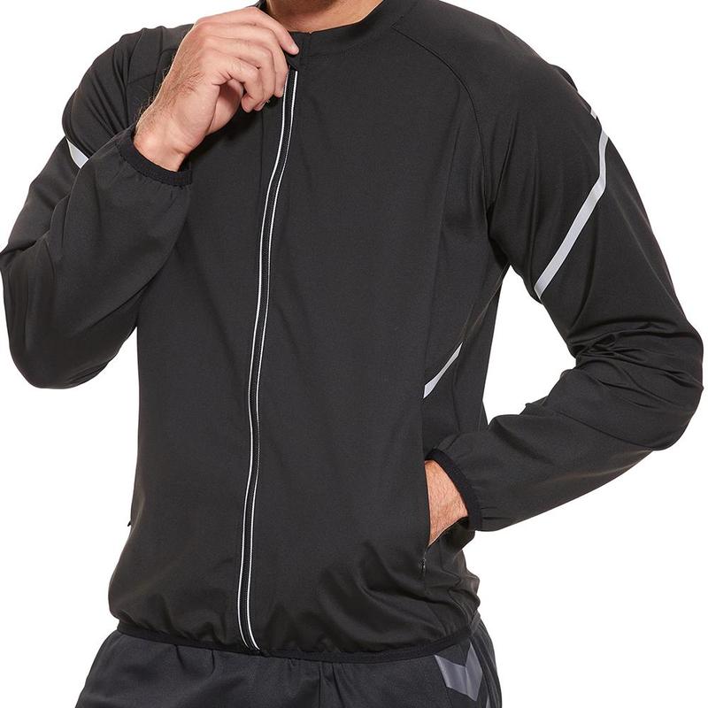 Men's Silver-Coated Sauna Suit Designed for Intense Workouts, featuring White-Trimmed Zipper Long Sleeves, Reflective Silver Accents, and Optimal Heat Retention for Accelerated Weight Loss and Comfort in Motion