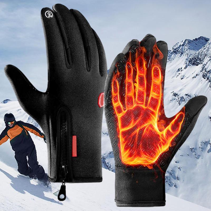 Touch Screen Windproof Gloves for Men Women Warm Adjustable Anti-Slip Gloves for Outdoor Running Cycling Fishing Skiing and Other Sports