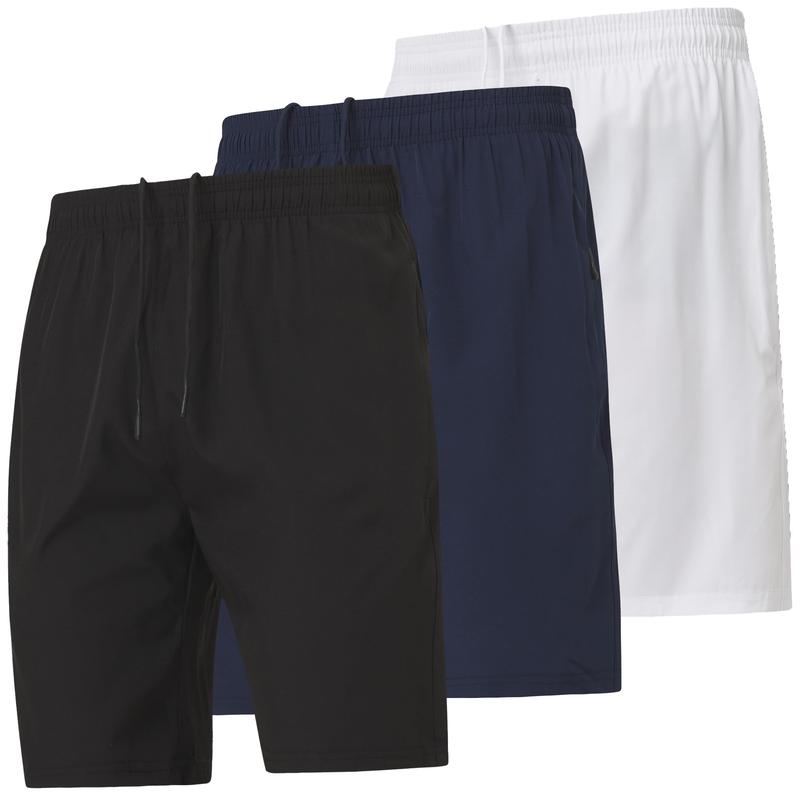 Ultra Performance Gym Shorts Men 3 Pack Mens Nylon Stretch Athletic Running Shorts for Men with Zipper Pockets 6 “ Inseam