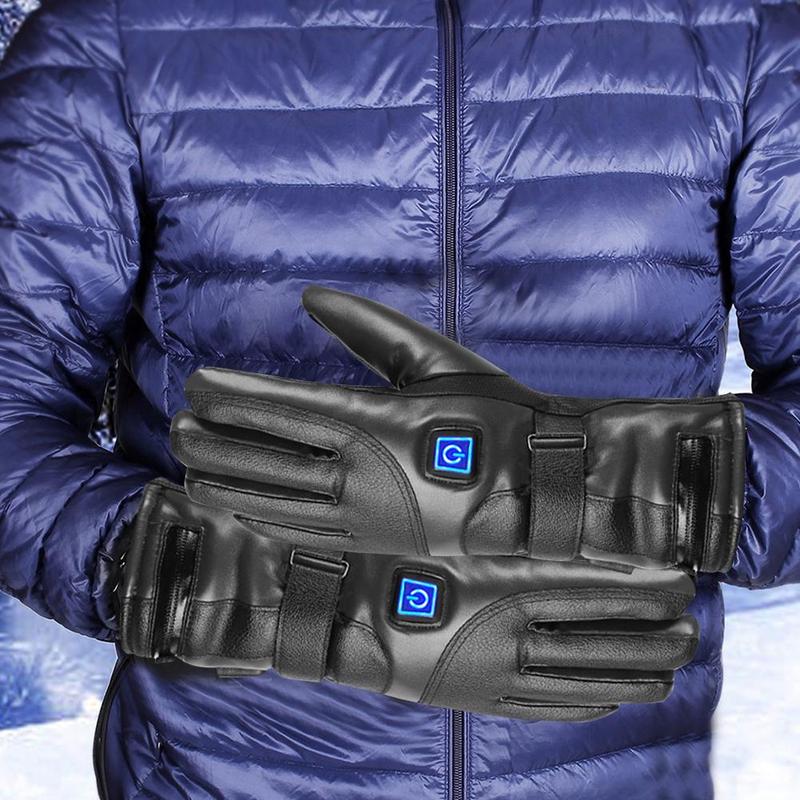 Rechargeable Heated Gloves 3 Temperature Levels Waterproof Heating Gloves Cold Weather Gloves for Outdoor Cycling Skiing Hiking