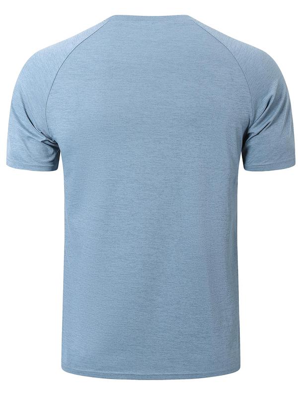 Men's Plain Raglan Sleeve Sports Tee, LooseQuick Drying Short Sleeve T-shirt, Men Summer Sportswear for Gym Workout Running