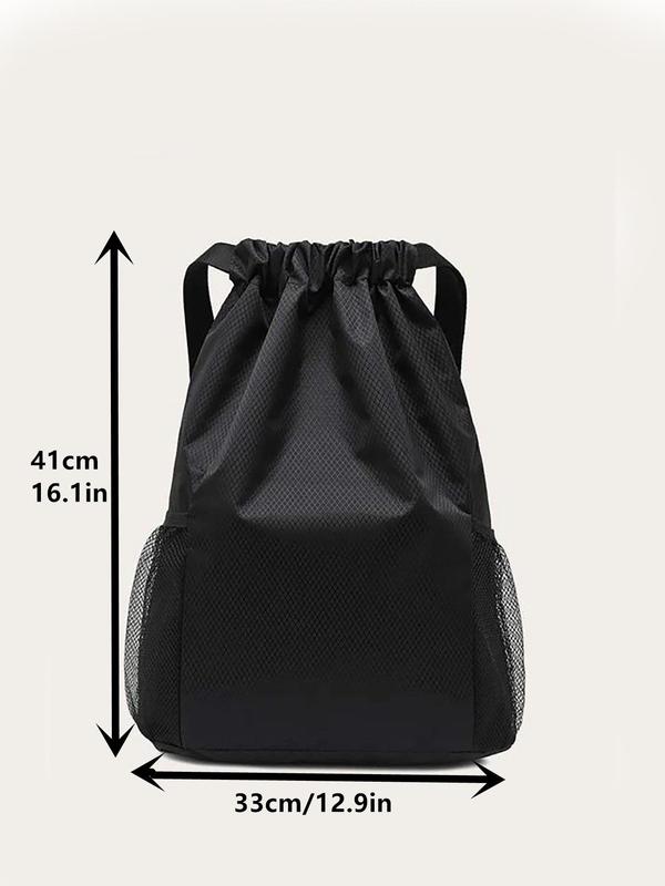 Unisex Minimalist Solid Color Drawstring Backpack, Lightweight Outdoor Travel Backpack, Simple Waterproof Storage Bag, Fitness Basketball Sports Bag, Multifunctional Bag for Men & Women