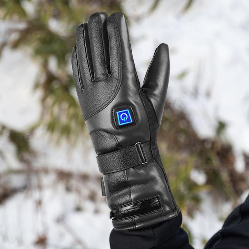 Rechargeable Heated Gloves 3 Temperature Levels Waterproof Heating Gloves Cold Weather Gloves for Outdoor Cycling Skiing Hiking