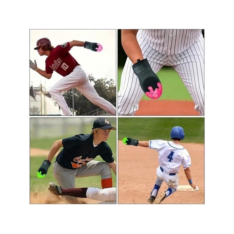 1PC Ice Cream Color Matching Outdoor Sports Baseball  Softball Left And Right Hand Universal Throwing Slip Gloves, Adult Finger Protection Rubber Training Gloves - Enhanced Hand Protection To Prevent Bruises And Scratches