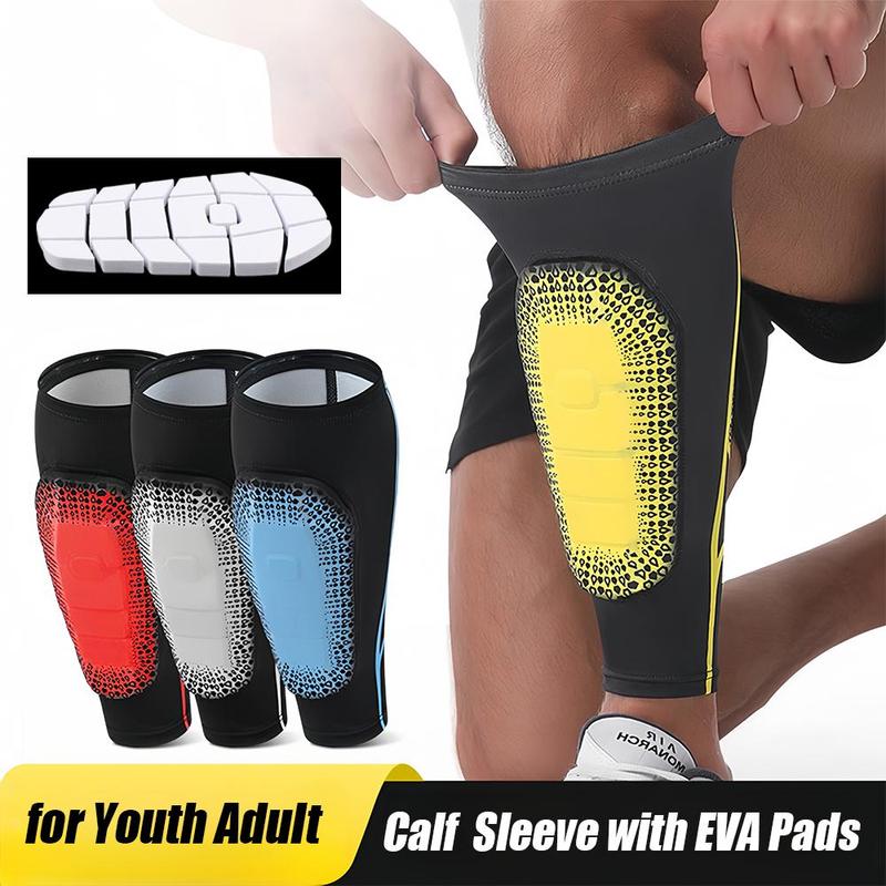 Soccer Shin Guards Pads, 1 Pair Calf Sleeve Compression with EVA Pads Suitable for Football Baseball Taekwondo Boxing MTB, Outdoor Sports Protective Gear, Christmas Gift