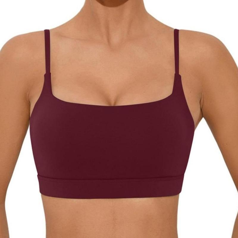 Women's Sports Bra Can Be Crossed And Adjusted Backless Bra With Removable Pads , Comfort Solid Color Wireless Sports Bra lightweight gym wear