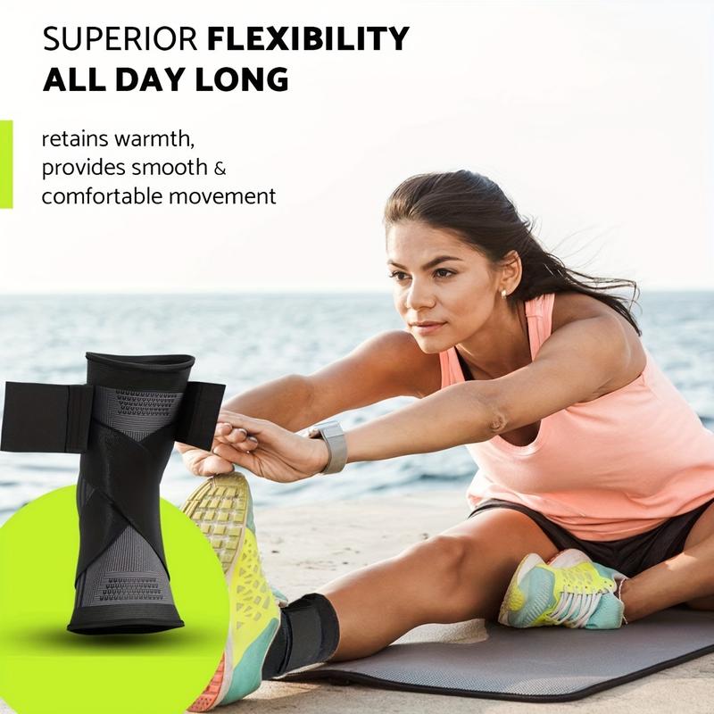 1 Pair Of Adjustable Compression Ankle Supports - Increase Stability, Ease Swelling & Sprains - Perfect For Sports & Recovery!