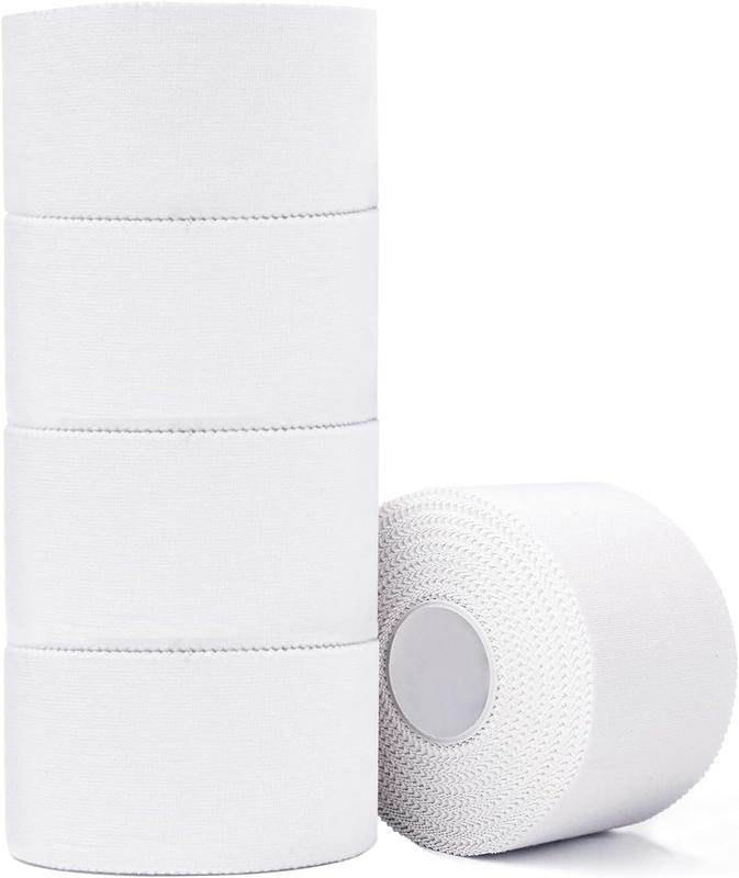 Athletic Tape,5 Pack White Sports Tape,Very Strong No Sticky Residue Wrist Ankle Tape for Gymnastics Boxing Lacrosse Climbing Hockey Bat Injuries Medical (1.5 Inches)