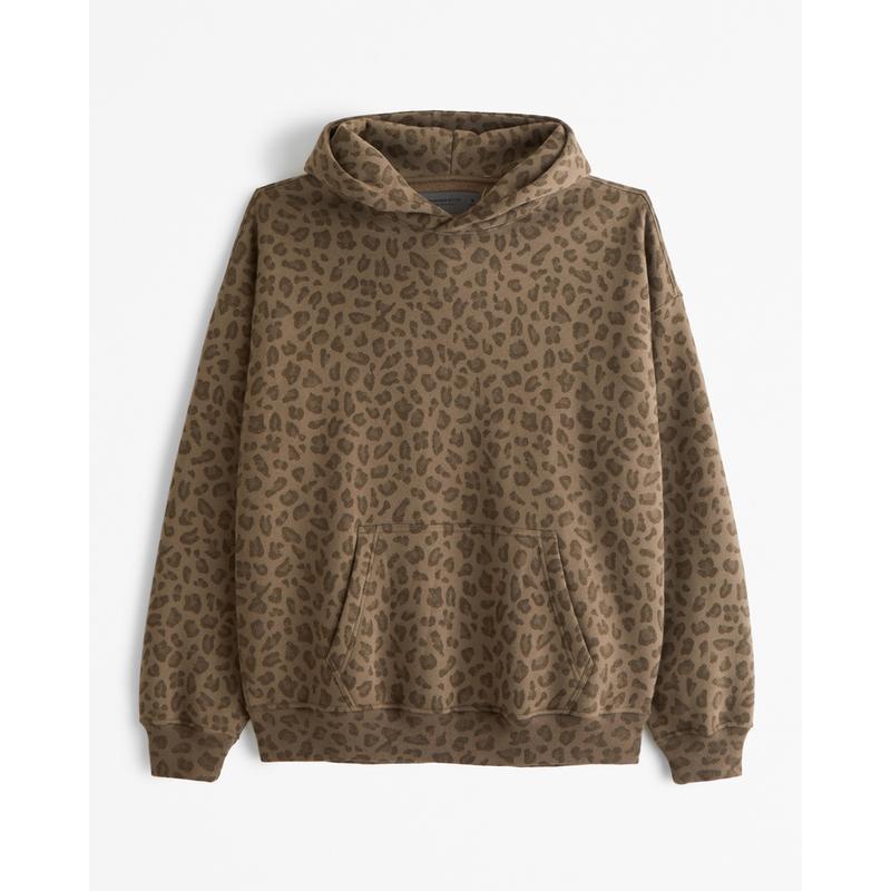 Abercrombie Leopard Hoodie - A & F Trendy Unisex Oversized Popover - Abercrombie Chetah Hoodie - Streetwear for Man Women