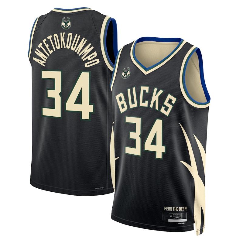 Vintage Bucks Black Replica Player Men's Jersey, Giannis Basketball Jersey, Unisex, Street basketball Retro Summer Trendy Basketball Jersey Shirt