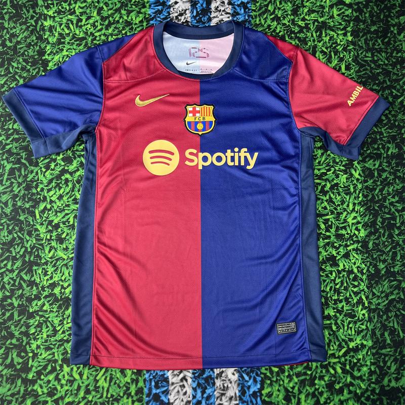 NIKE 24 25 Barcelona Home Red and Blue Short Sleeve Jersey