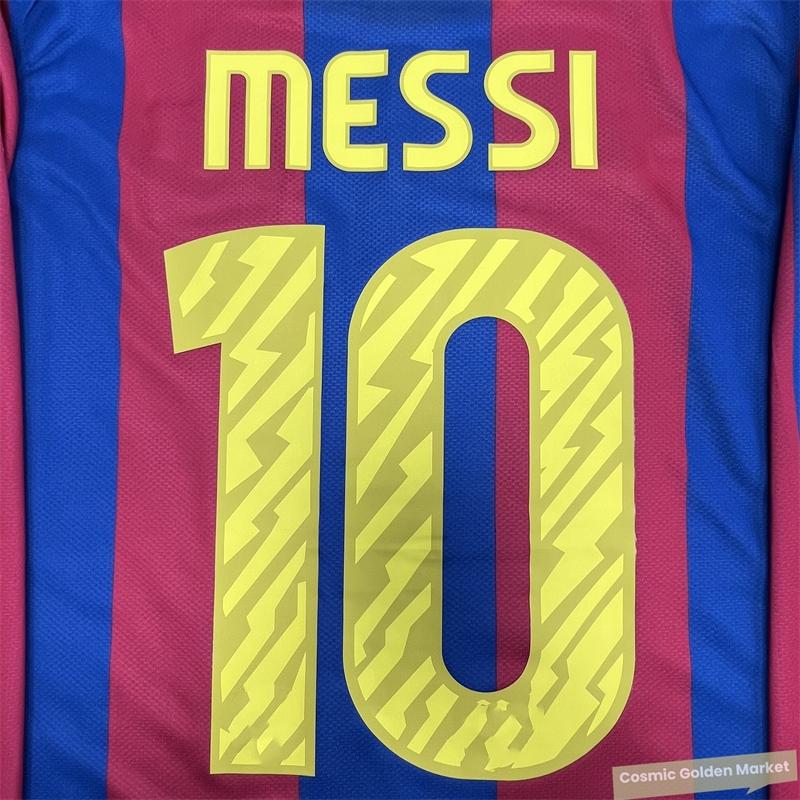 10-11 Season  Home Short Sleeve Soccer Jersey Iniesta Messi Long Sleeve Vintage Barcelona Jersey