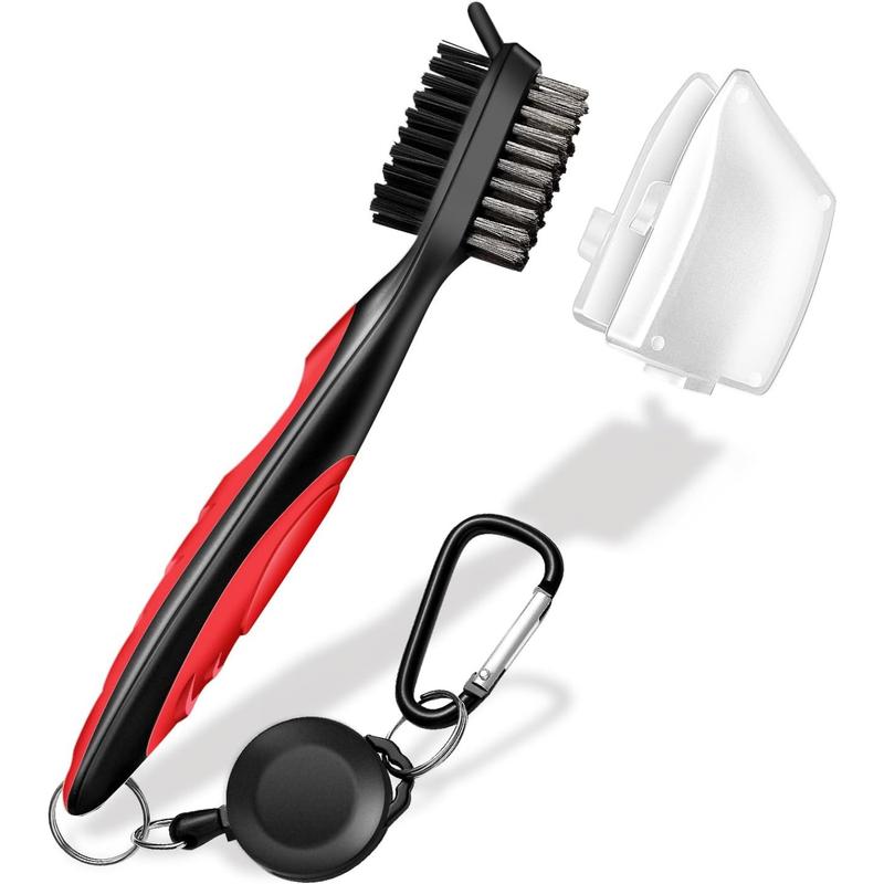 Professional Golf Club Brush, Golf Brush and Groove Cleaner with Retractable Zip-line and Aluminum Carabiner, Golf Club Cleaner for Golf Clubs, Golf Brush for Golf Bag,Golf Accessories for Men