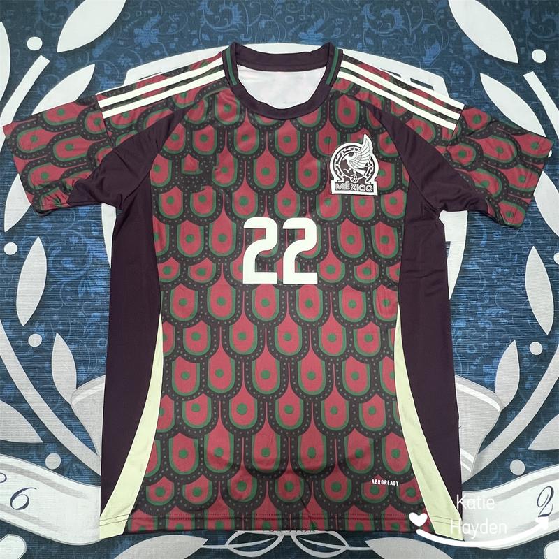 Copa America 2024 Mexico Home H.LOZANO 22 Short Sleeve Soccer Jerseys