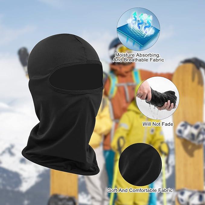 Ski Balaclava Face Mask, Summer Cooling Neck Gaiter, UV Protector Motorcycle Ski Scarf for Men Women