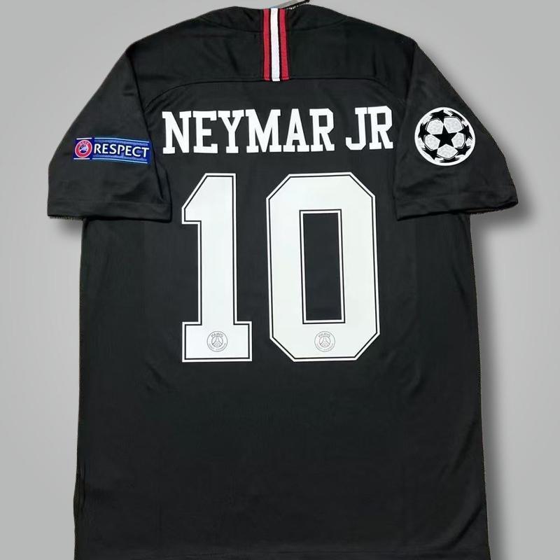 18-19 Paris jersey UEFA second away black No. 10 Neymar short sleeve breathable soccer jersey fan version Football jersey bobby boucher chivas jersey