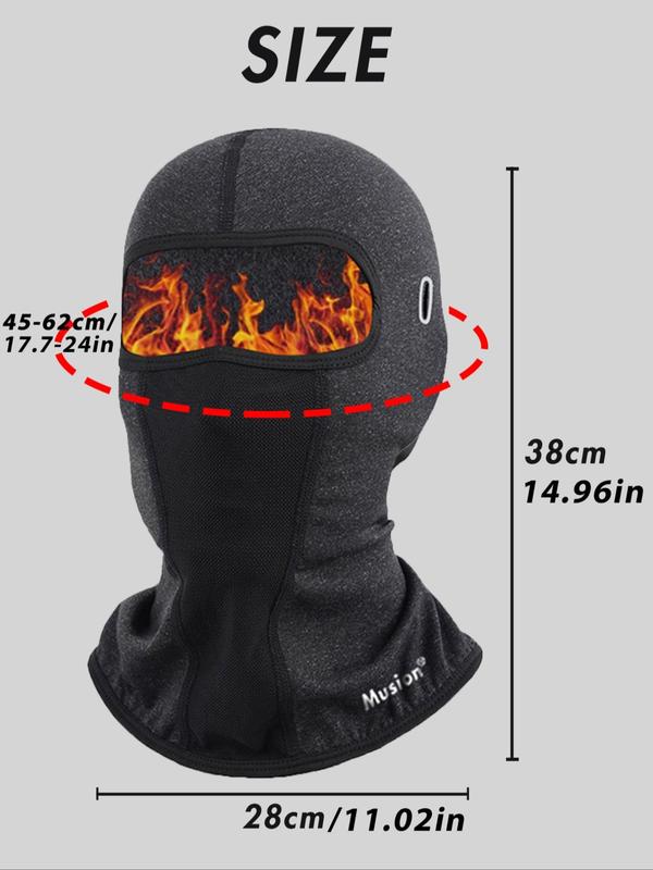 Full Face Mask, Windproof Winter Ski Mask with Glasses Hole, Warm Face Cover for Men & Women, Outdoor Sports Accessories for Skiing, Cycling, Snowboarding