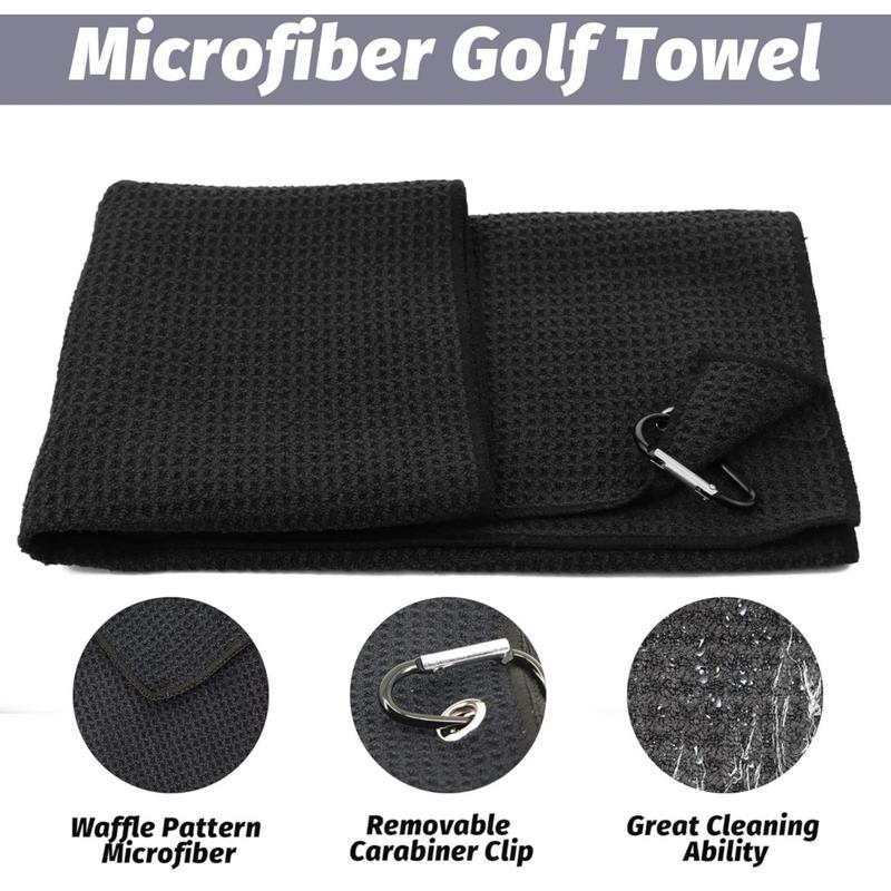 Golf Accessories Kit, Golf Club Cleaning Kit - Microfiber Waffle Pattern Golf Towel with Clip, Golf Club Brush Groove Cleaner & Clip, Golf Divot Tool with Marker - Golf Accessories for Men & Women