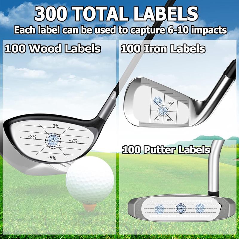 Golf Impact Tape Woods、Irons、Putters 3 in 1 (100 PCS), Golf Gifts for Him. Golf Swing、Chipping、Putting Training Aids.