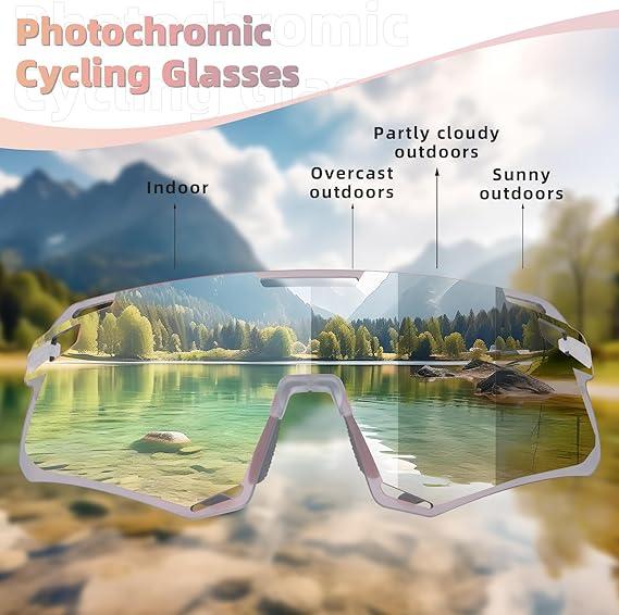 ROCKBROS Photochromic Cycling Windproof Riding Polarized Sunglasses UV400 Dazzle Colorreal Film Lenses Outdoor Sports Sunglasses,Confortable For Cycling Running Fishing and Outdoor Activities