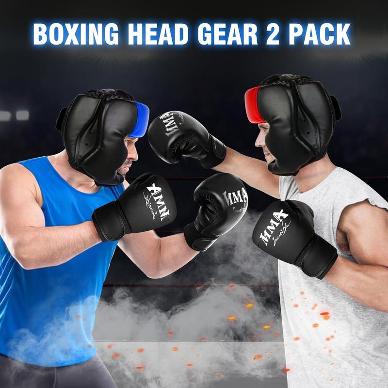 2 Pack Boxing Headgear, Boxing Gear Equipment Training Sparring Safety Head Guard Boxing Protective Gear for MMA, Kickboxing, Muay Thai, Boxing for Men Women Kids