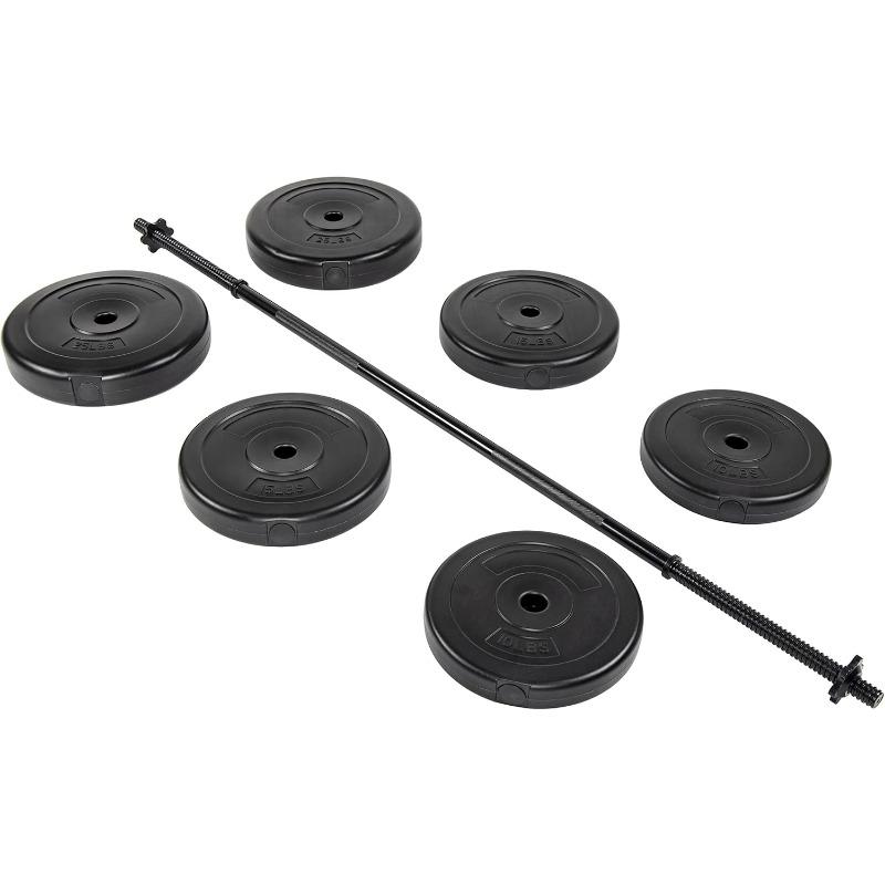 100-Pound Weight Set for Home Gym with Six Plates and Optional 1x 5FT Standard Barbell with Locks