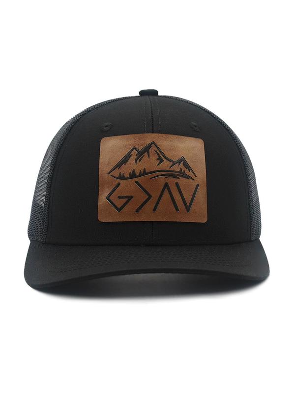 Mountain Design Baseball Cap, Casual Adjustable Mesh Breathable Trucker Hat for Men & Women, Outdoor Sports Hat