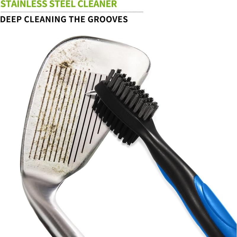 Professional Golf Club Brush, Golf Brush and Groove Cleaner with Retractable Zip-line and Aluminum Carabiner, Golf Club Cleaner for Golf Clubs, Golf Brush for Golf Bag,Golf Accessories for Men