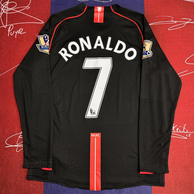 Soccer Jersey Fans Version Away kit Cristiano Ronaldo #7 Black Long Sleevesbreathable jerseys