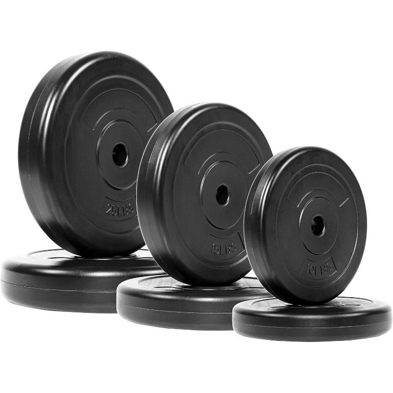 100-Pound Weight Set for Home Gym with Six Plates and Optional 1x 5FT Standard Barbell with Locks