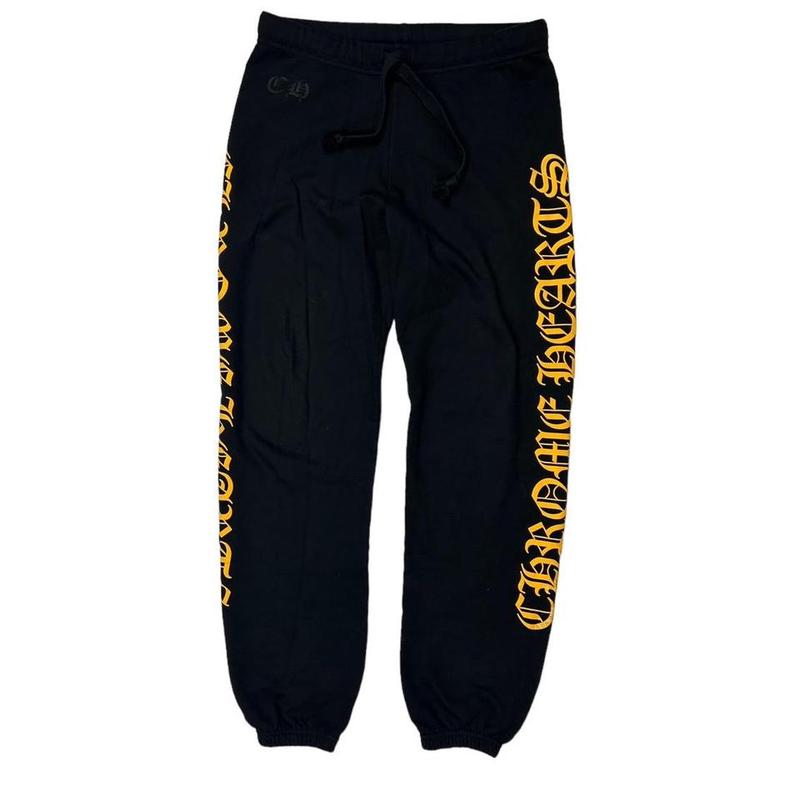 Chrome Hearts Yellow Logo Sweatpants | Chrome Hearts Sweatpants, Hip Hop Pants, Gym Pants, Dancer Pants - Jogging Fitness Trousers Womens Couple Trouser Hip Hop Streetwear, Unisex Sweatpants