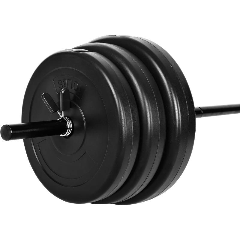 100-Pound Weight Set for Home Gym with Six Plates and Optional 1x 5FT Standard Barbell with Locks