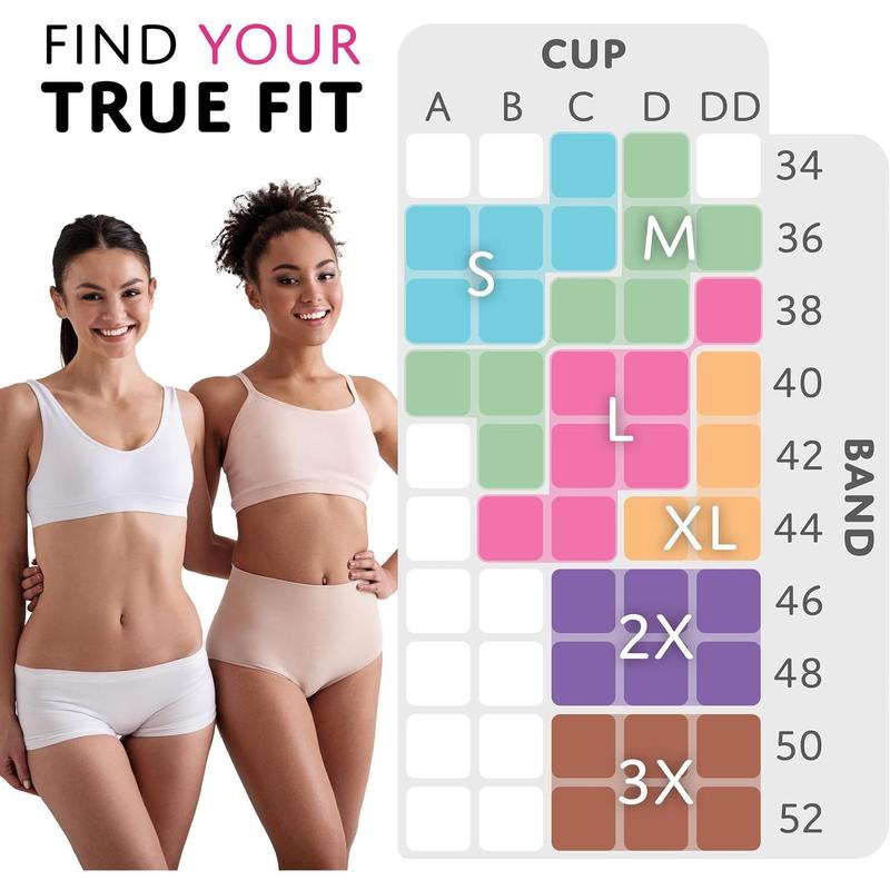 Women's Cotton Spandex Racer Back Bra | 4 Way Stretch Pullover Workout Sport Bras (Multi-Pack)