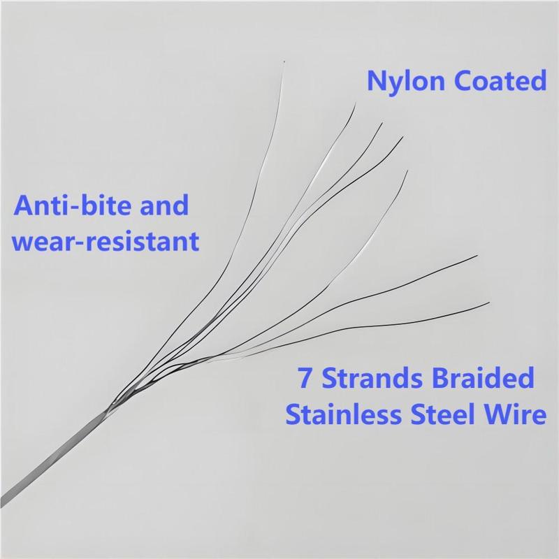 7-strands Braided Stainless Steel Wire with 10 Sleeves, 1 Set Durable Sea Fishing Line, Flexibility, Strength, and Abrasion Resistance Fishing Line