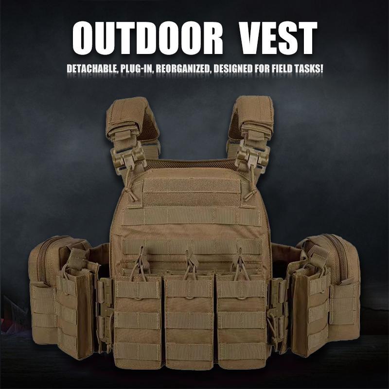 Multifunctional Outdoor Vest, Upgrade Quick Release Vest, Removable Outdoor Vest for Men & Women, Large Capacity Sports & Outdoor Accessories,  Armor Vest