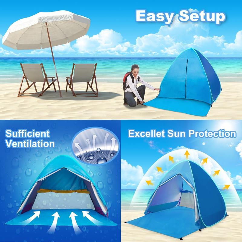 Automatic Instant Pop Up Beach Tent Lightweight Outdoor Beach Shade Sun Shelter Tent Canopy Cabana with Carry Bag Outdoor Tent